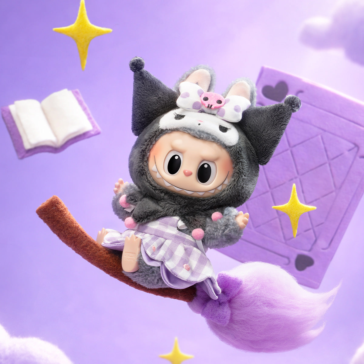 Pop Mart The Monsters Labubu x Hello Kitty and Friends Series Kuromi Vinyl Plush Pendant