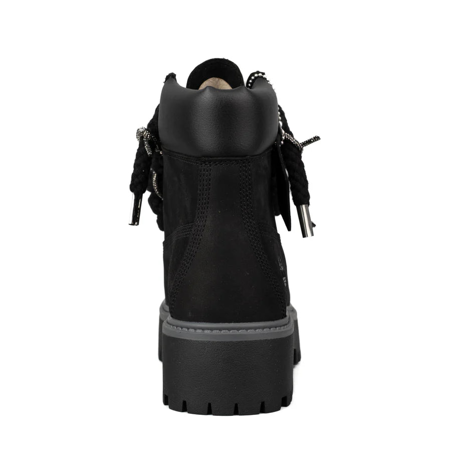 Timberland® Stivale Impermeabile Platform Premium Stone Street Black Custom Corda Black Rope Laces Swarovski