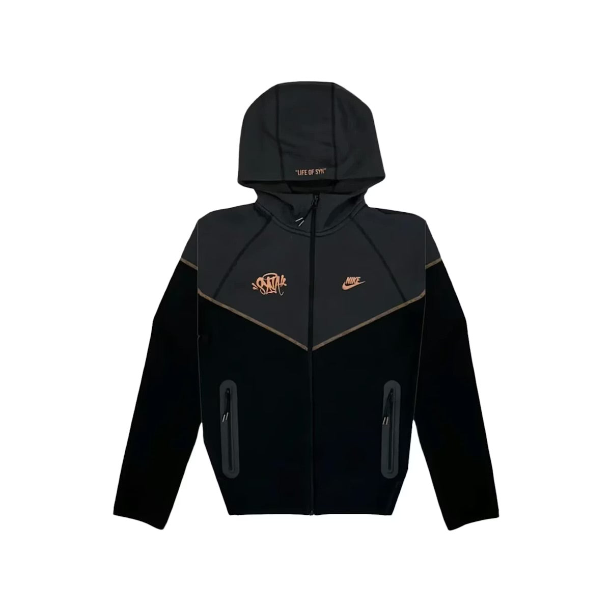 Nike Sportswear Tech Fleece x Central Cee Syna Full Zip Hoodie Black Metallic Red Bronze