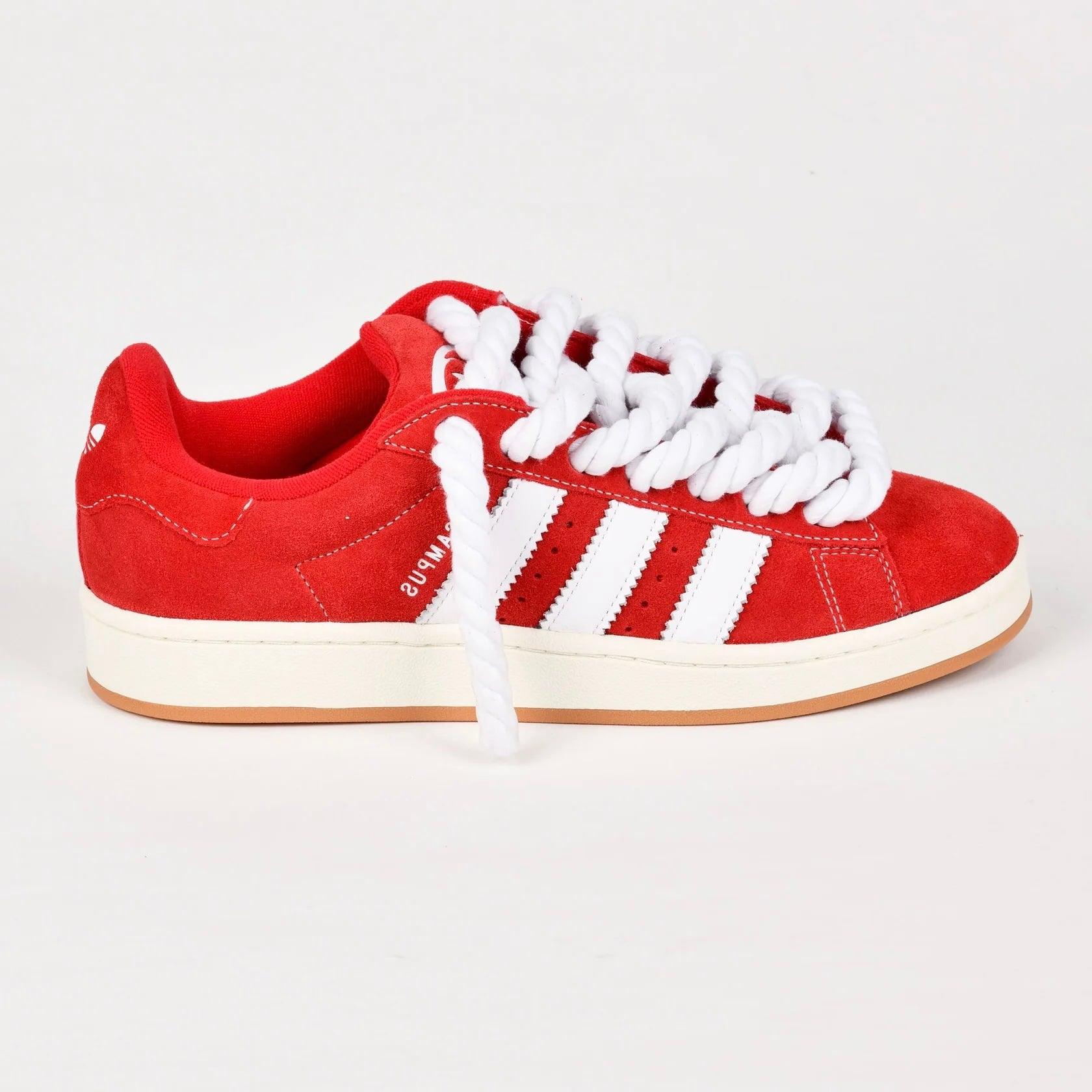 Red Adidas Campus 00 Rope Laces Custom White - Madonnina Resell