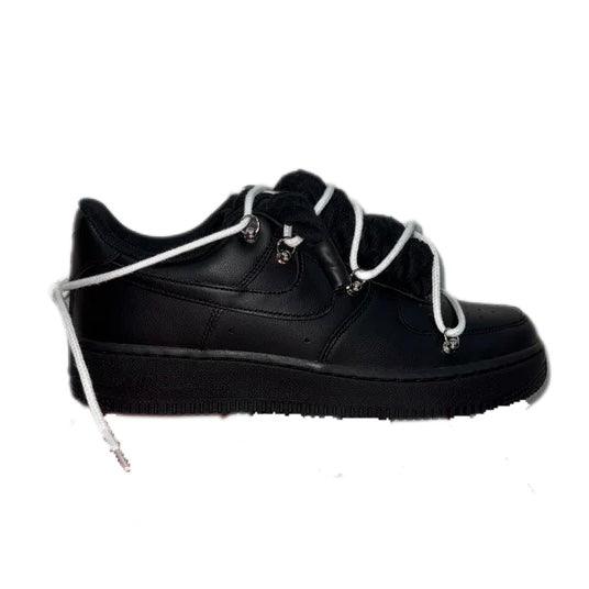 Nike Air Force 1 Custom Black Rope Laces Elastic Laces - Madonnina Resell