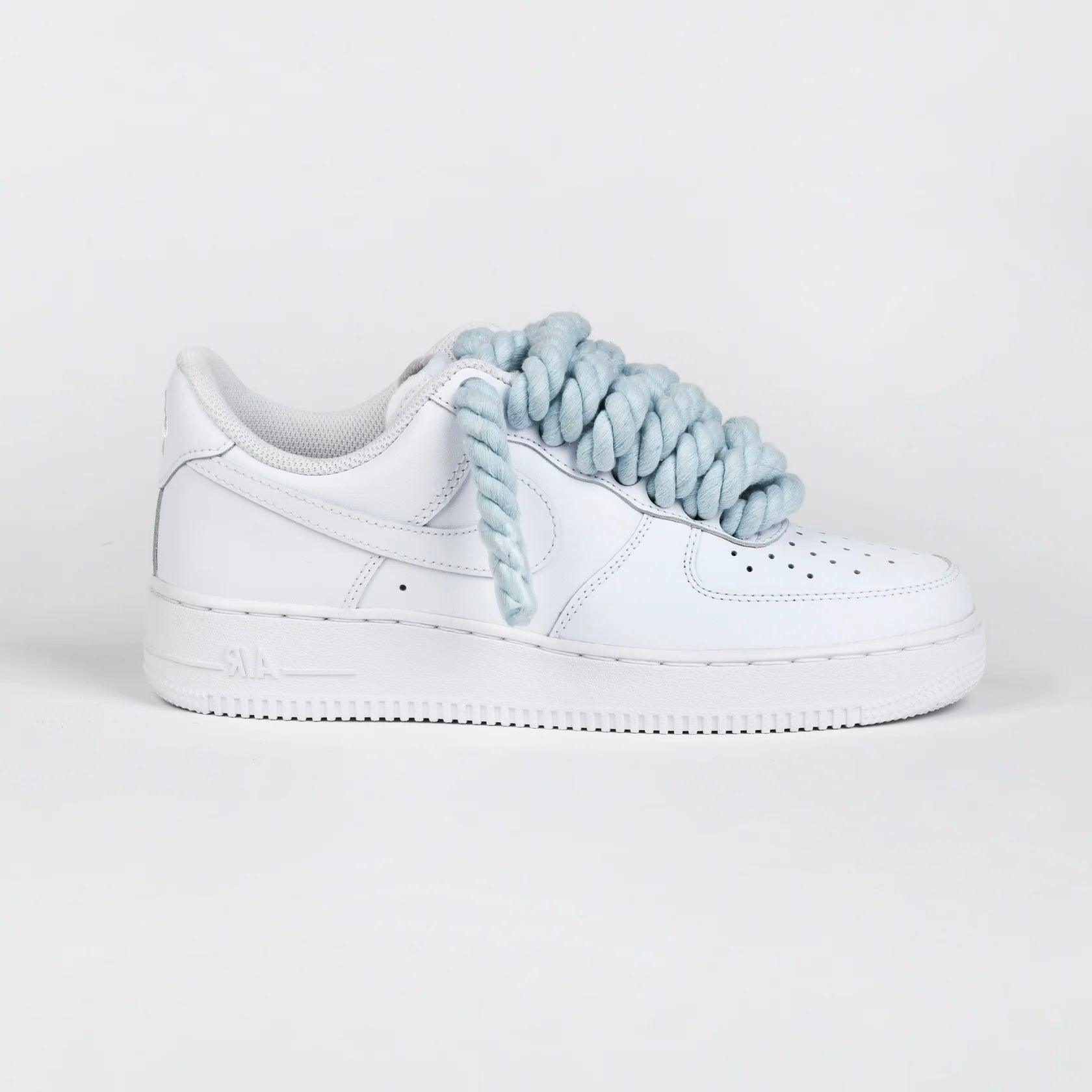 Nike Air Force 1 Rope Laces Custom Azzurre - Madonnina Resell