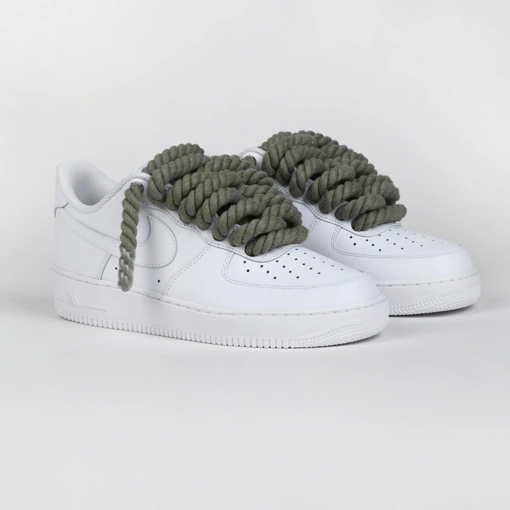 Nike Air Force 1 Rope Laces Custom Dark Green - Madonnina Resell