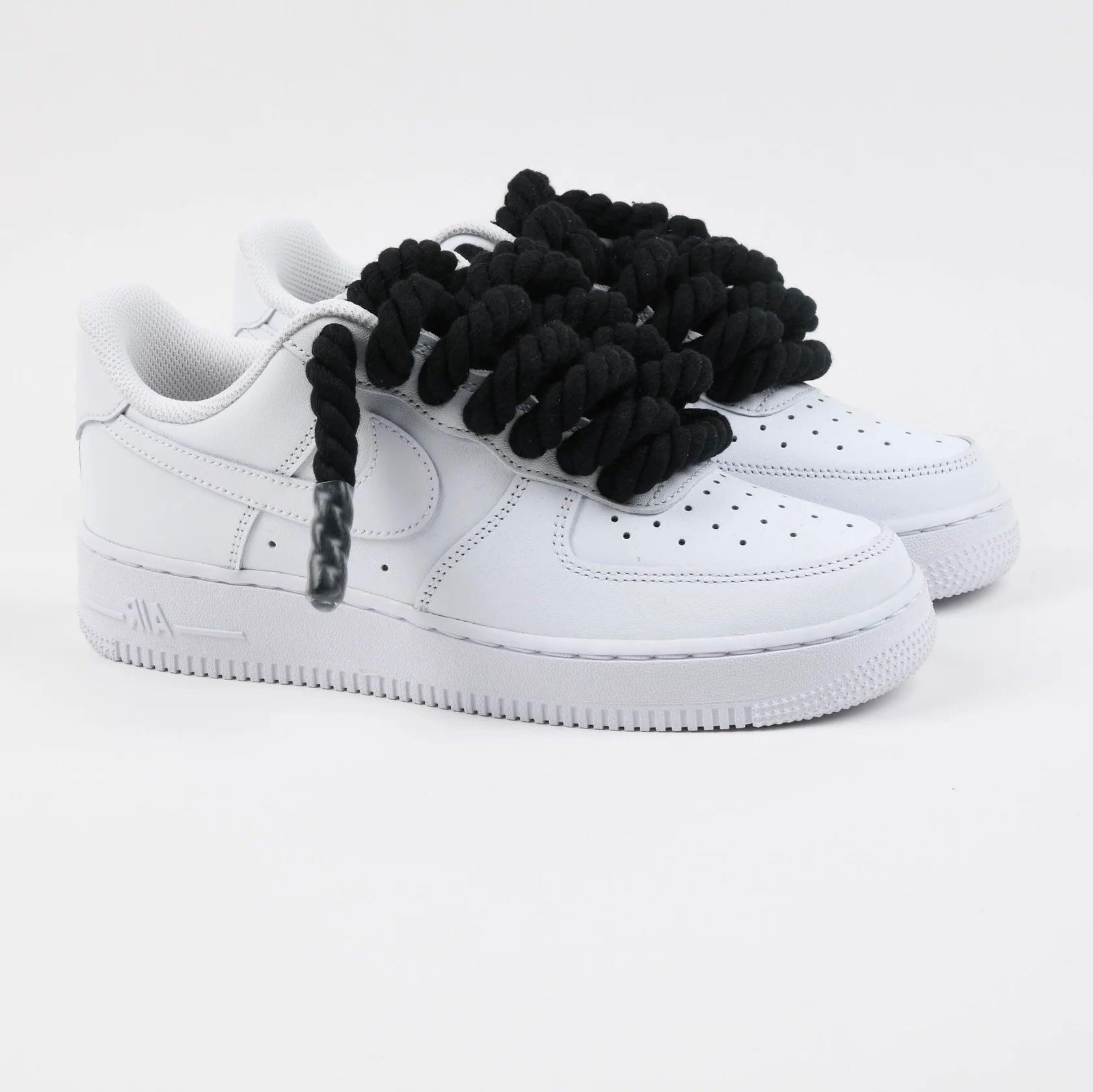 Nike Air Force 1 Rope Laces Custom Black - Madonnina Resell