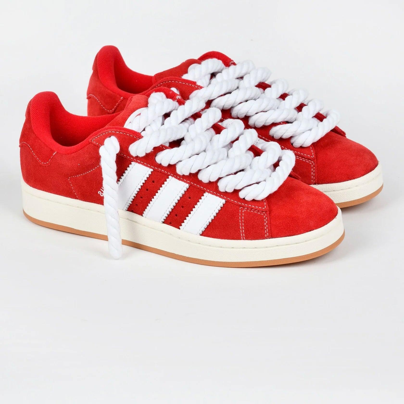 Red Adidas Campus 00 Rope Laces Custom White - Madonnina Resell