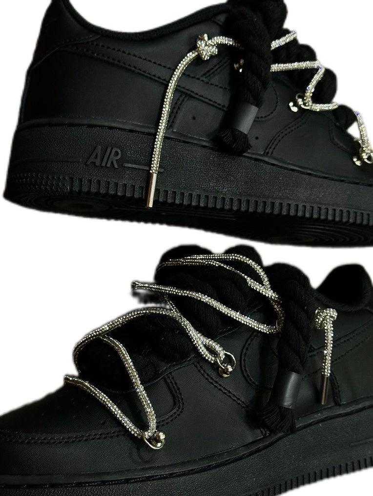 Nike Air Force 1 Custom Black Rope Laces Off - Madonnina Resell