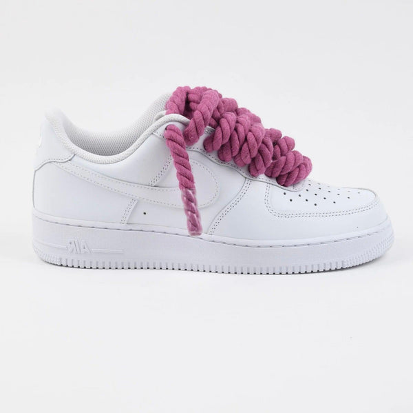 Nike Air Force 1 Rope Laces Custom Raspberry Pink