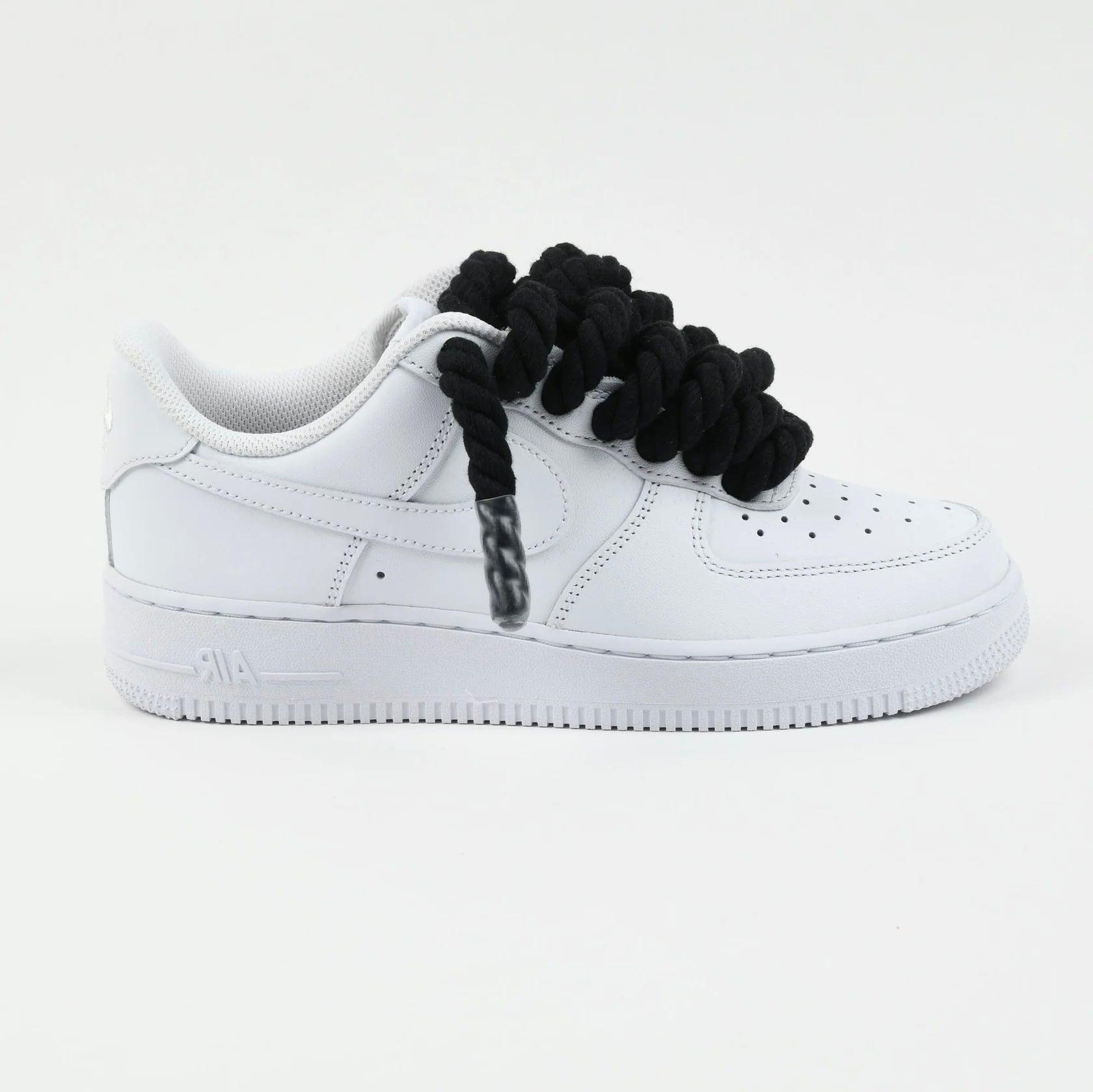 Nike Air Force 1 Rope Laces Custom Black - Madonnina Resell