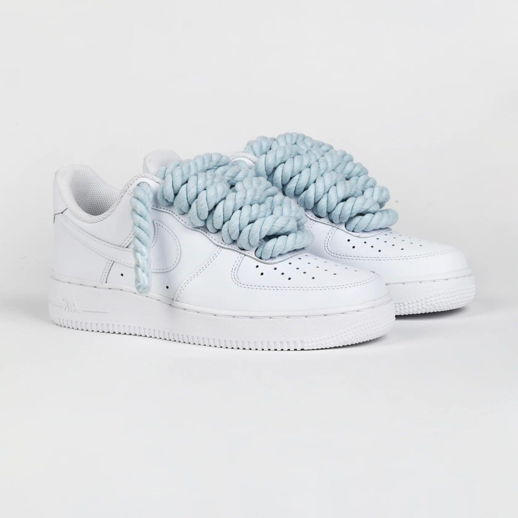 Nike Air Force 1 Rope Laces Custom Azzurre - Madonnina Resell