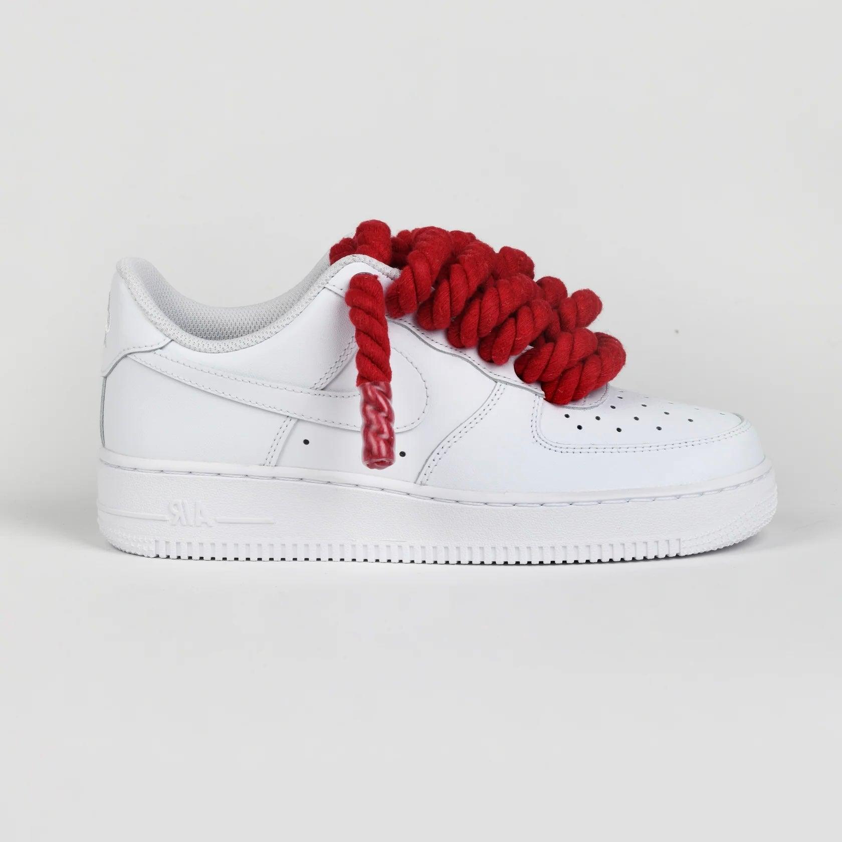 Nike Air Force 1 Rope Laces Custom Red - Madonnina Resell