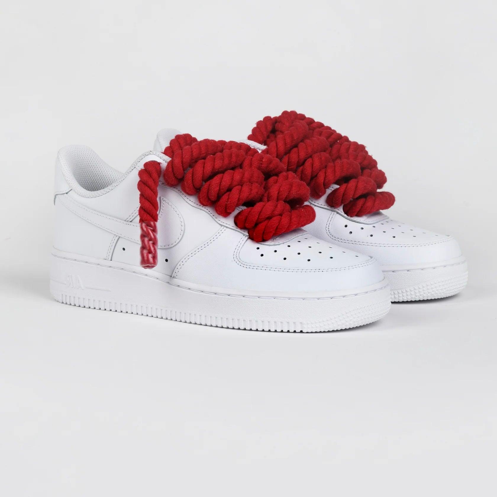 Nike Air Force 1 Rope Laces Custom Red - Madonnina Resell