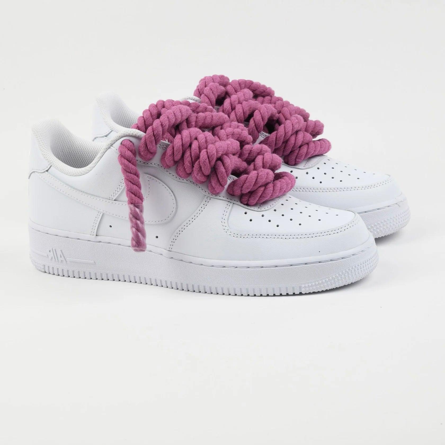 Nike Air Force 1 Rope Laces Custom Raspberry Pink - Madonnina Resell