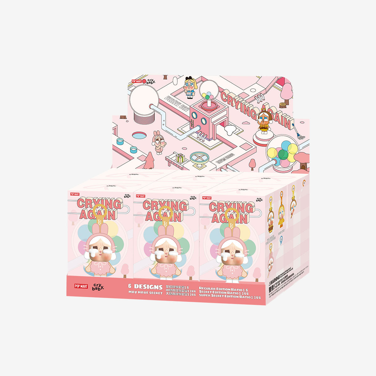 Pop Mart CryBaby Crying Again Series Vinyl Face Plush (6 Blind Box)