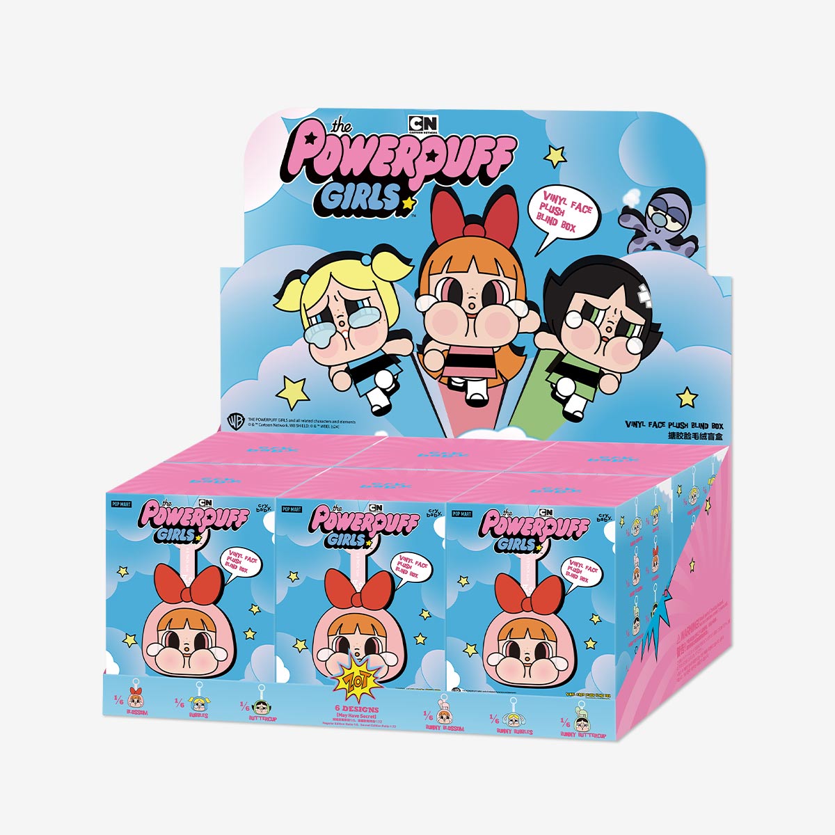 Pop Mart CryBaby x Powerpuff Girls Series Vinyl Face Plush Sealed Case (6 Blind Boxes)