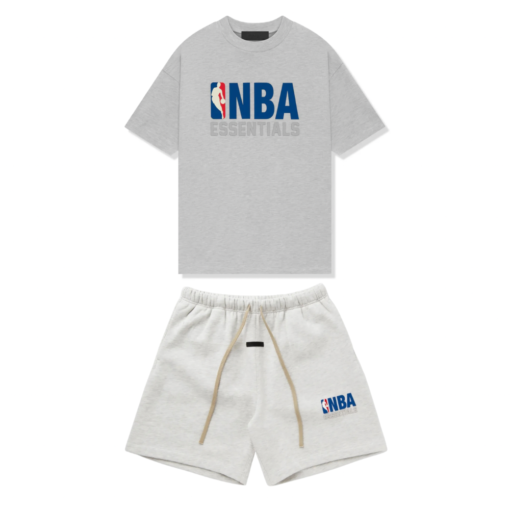 Fear Of God Essentials x NBA Bundle Completo Tee + Sweatshorts Light Heather